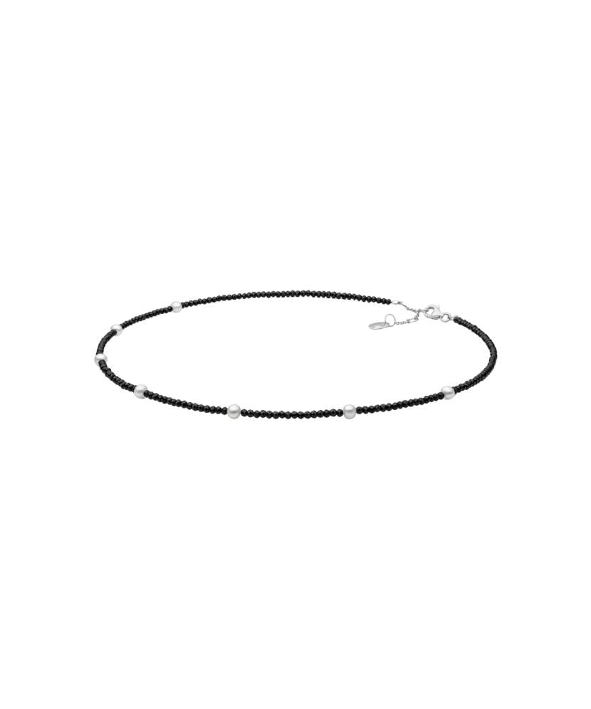 Necklaces with spinels and pearl