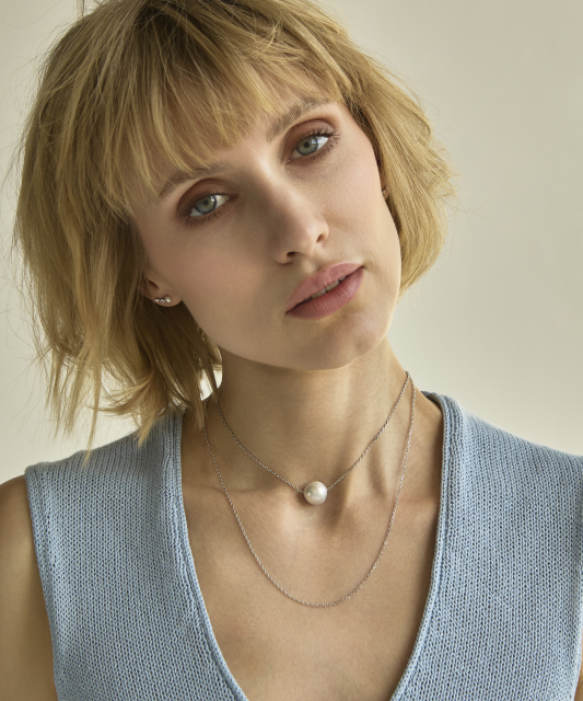 Sterling Silver chain with Edison pearl