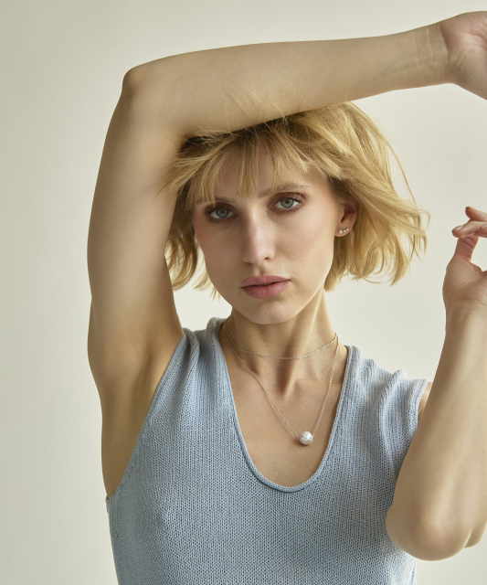 Sterling Silver chain with Edison pearl