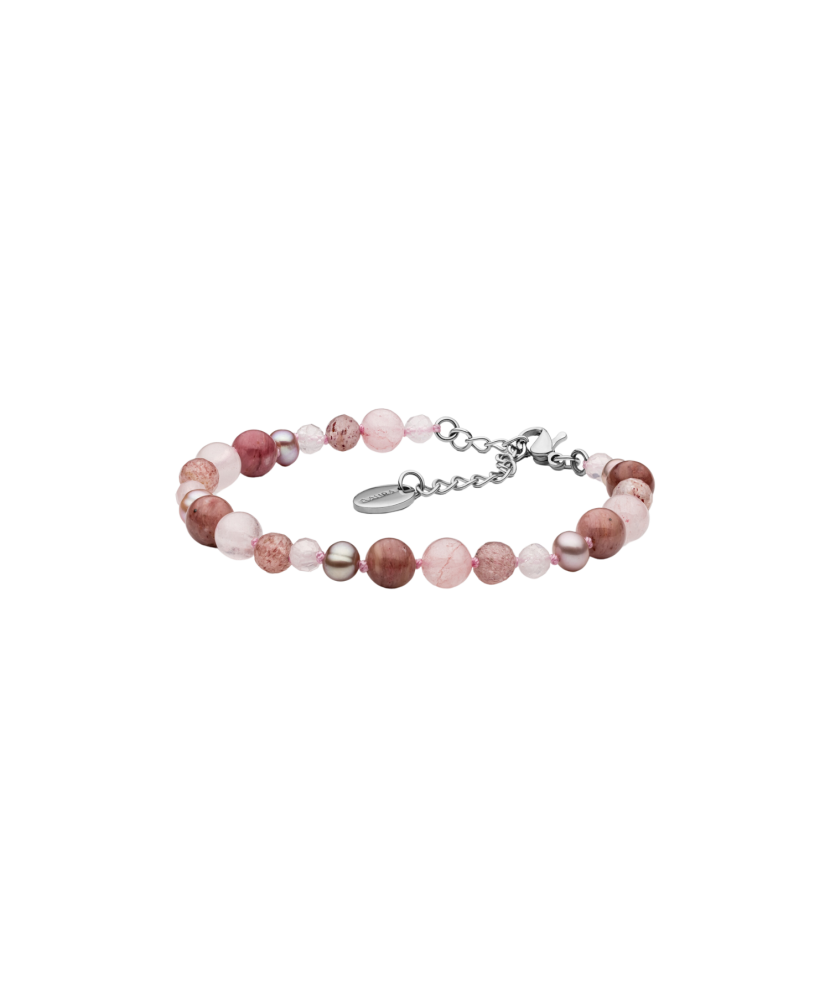 Bracelet with rhodonite, agate and rose quartz