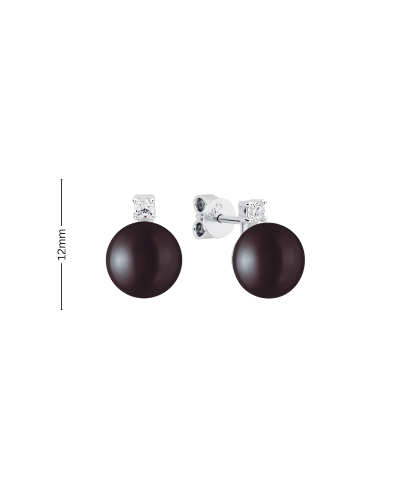 Sterling silver earrings with pearls and zircons