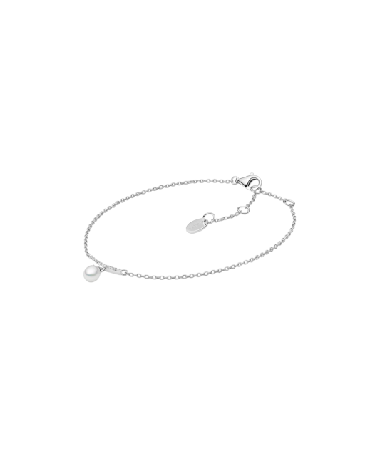 Sterling Silver bracelet with pearl and zircons