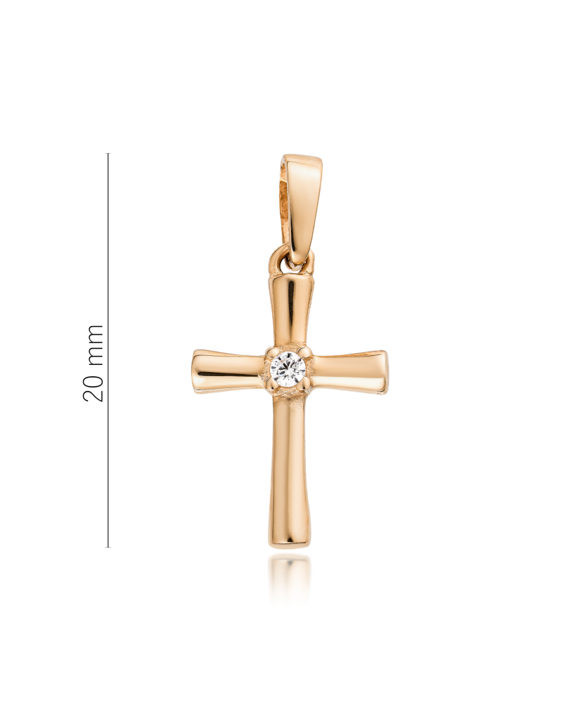 Gold pendant with zircons "cross"