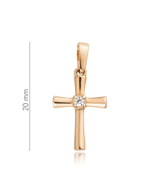 Gold pendant with zircons "cross"