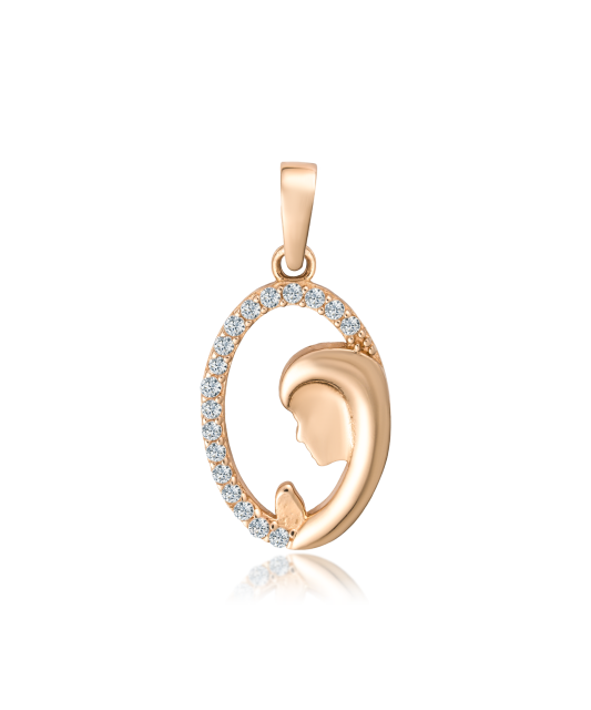 Gold pendant with zircons