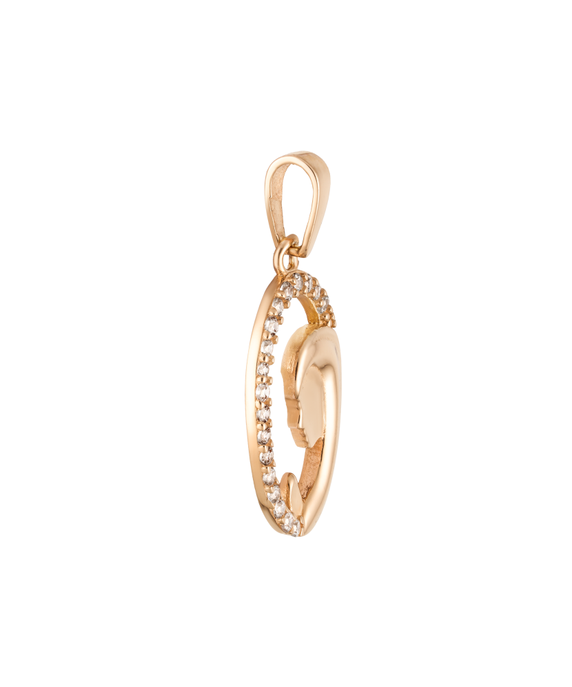 Gold pendant with zircons