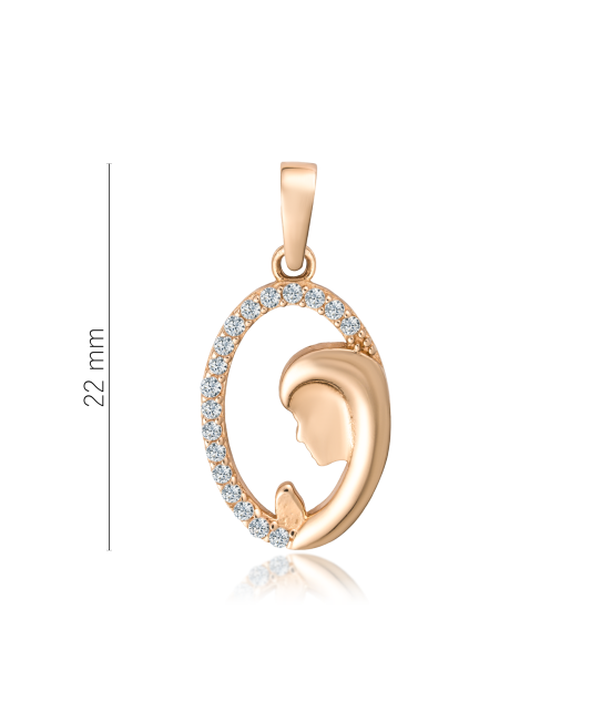 Gold pendant with zircons