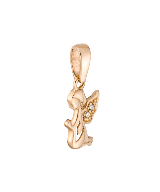 Gold pendant with zircons "angel"