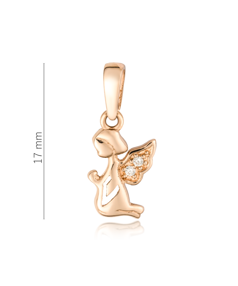 Gold pendant with zircons "angel"
