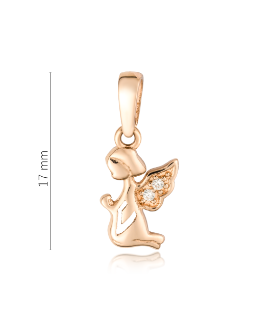 Gold pendant with zircons "angel"