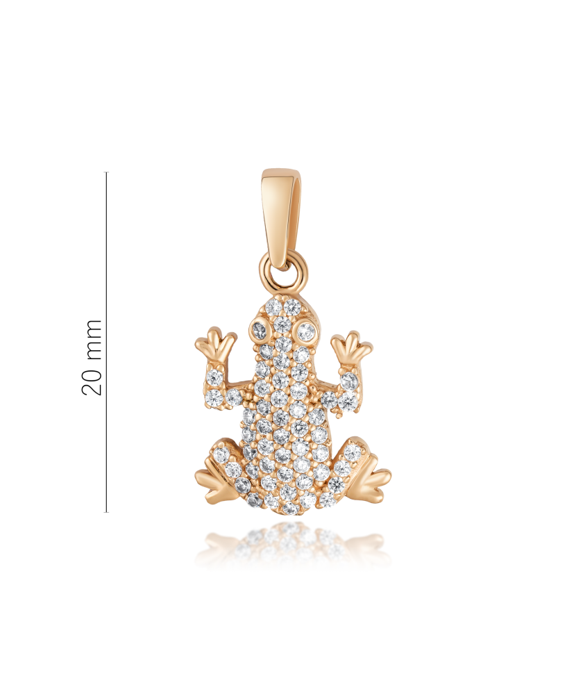 Gold pendant with zircons "Frog"