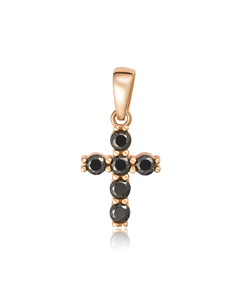 Gold pendant with zircons "cross"