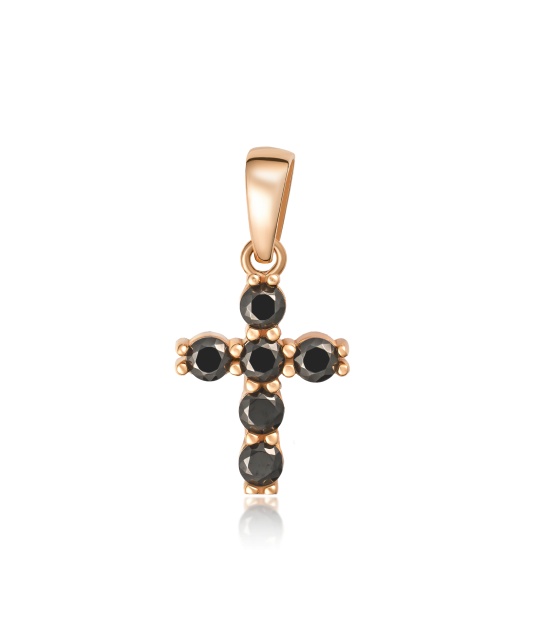 Gold pendant with zircons "cross"
