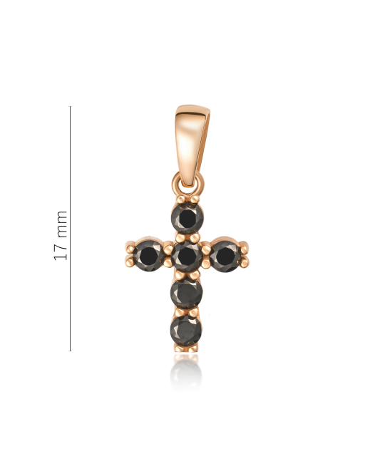 Gold pendant with zircons "cross"