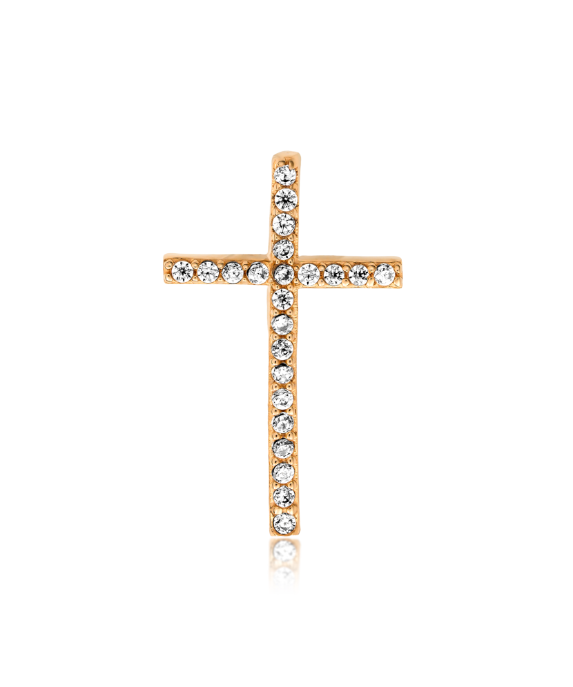 Gold pendant with zircons "cross"