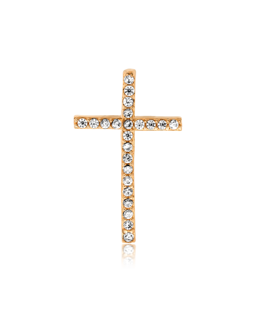 Gold pendant with zircons "cross"