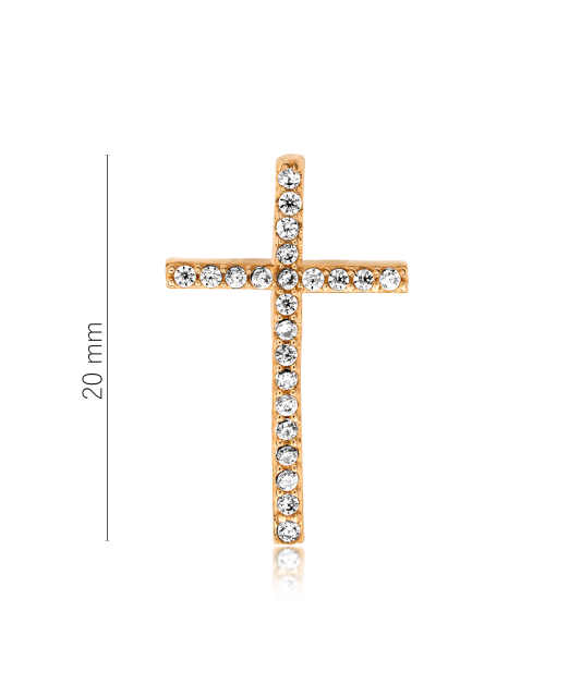 Gold pendant with zircons "cross"