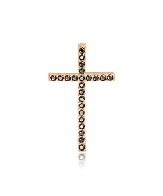 Gold pendant with zircons "cross"