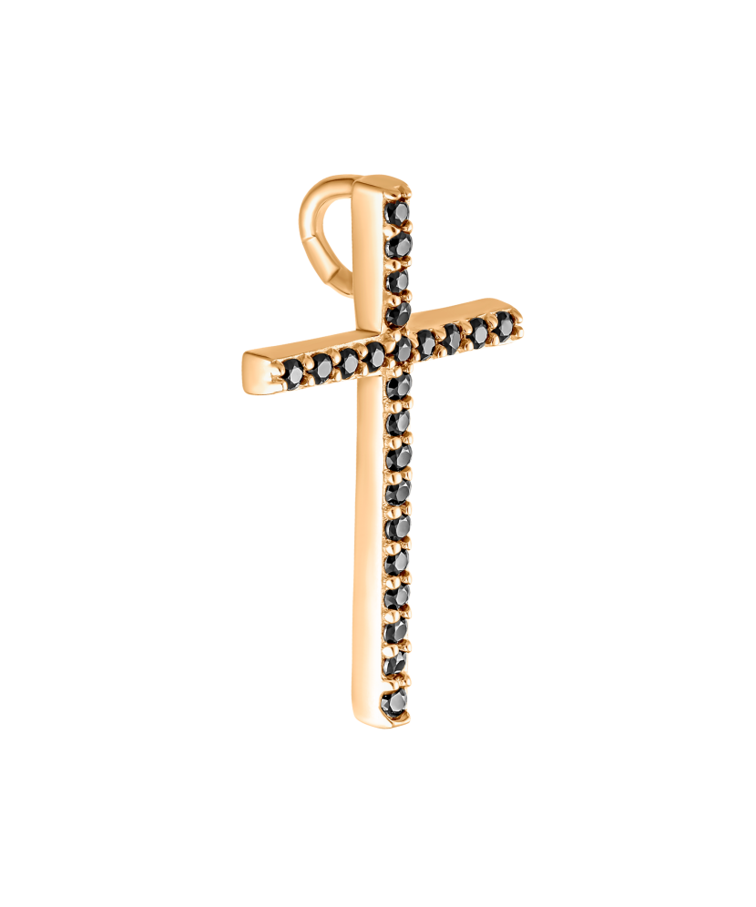 Gold pendant with zircons "cross"