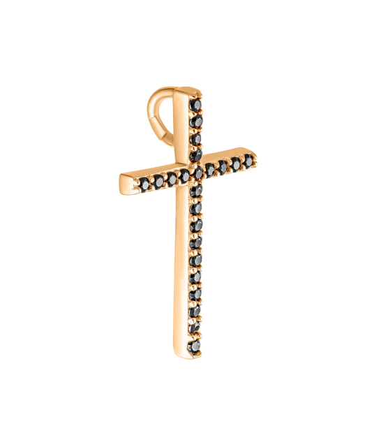Gold pendant with zircons "cross"