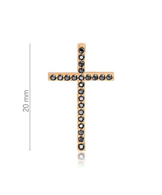 Gold pendant with zircons "cross"