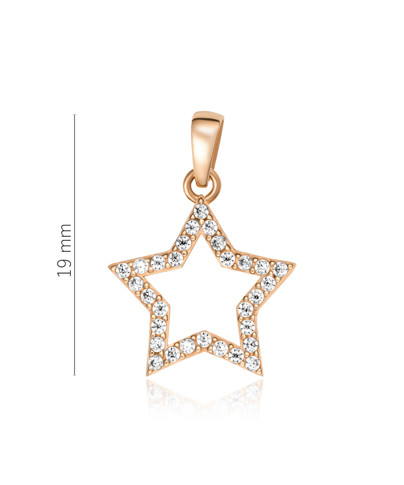 Gold pendant with zircons "star"