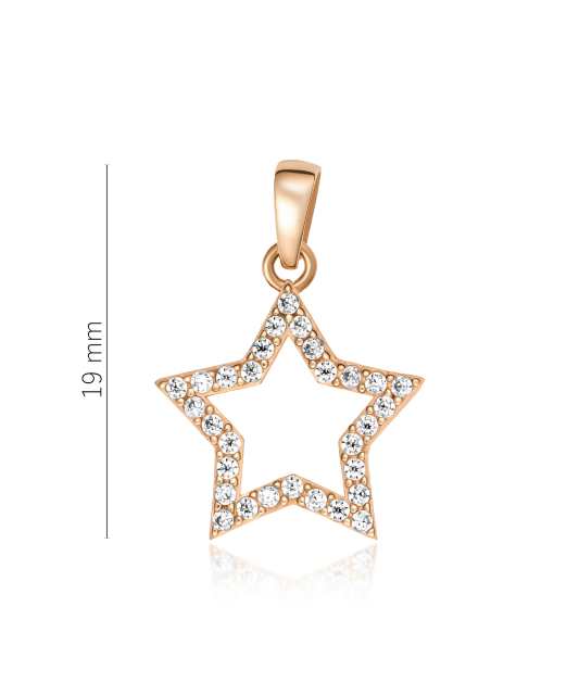 Gold pendant with zircons "star"