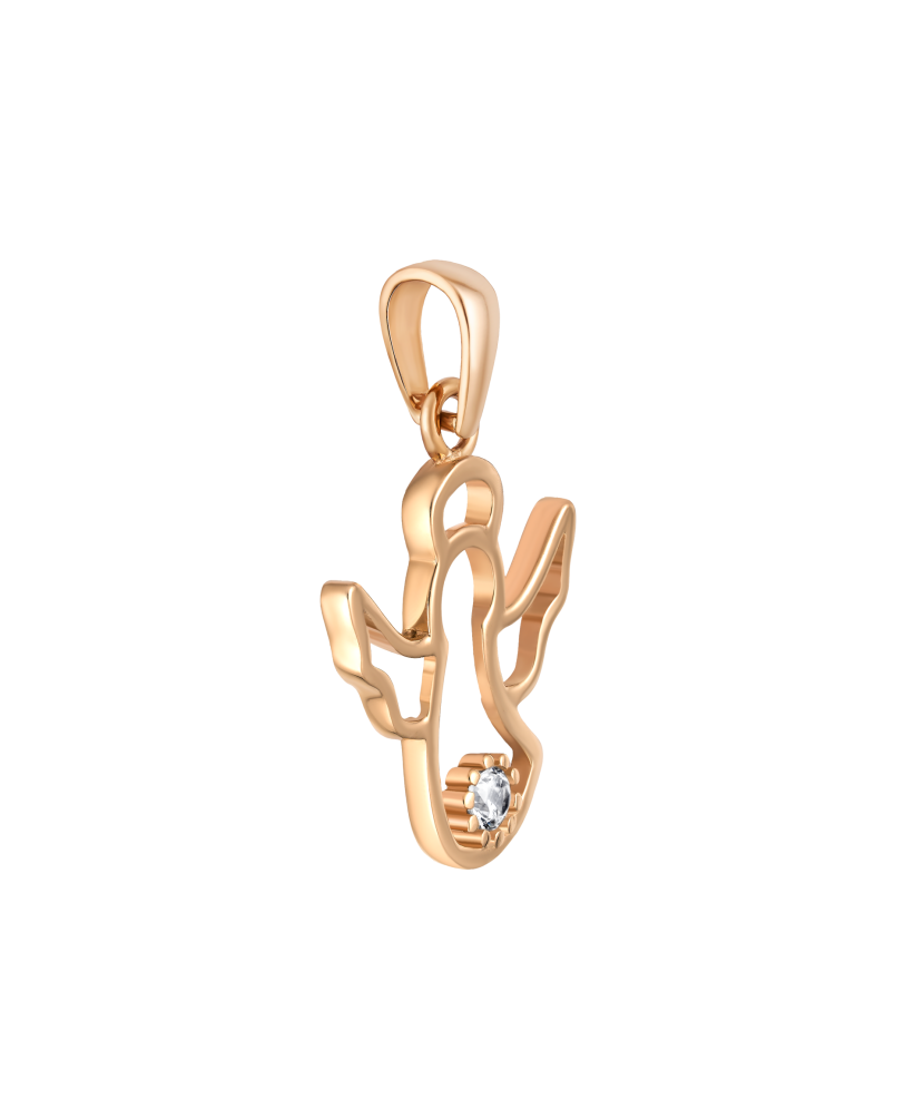 Gold pendant with zirconium "angel"
