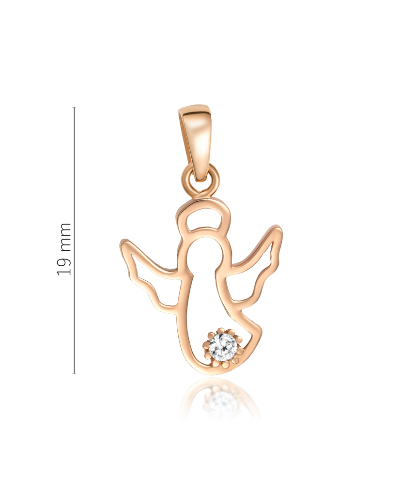 Gold pendant with zirconium "angel"