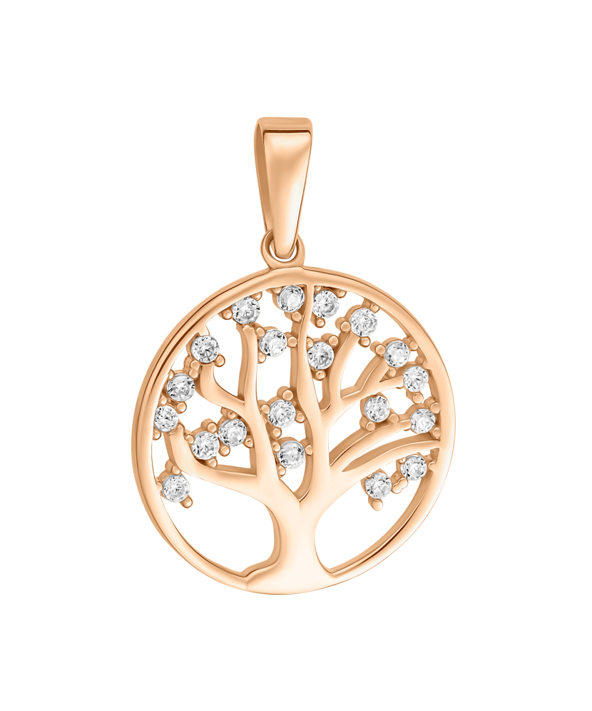 Gold pendant with zircons "Tree of life"