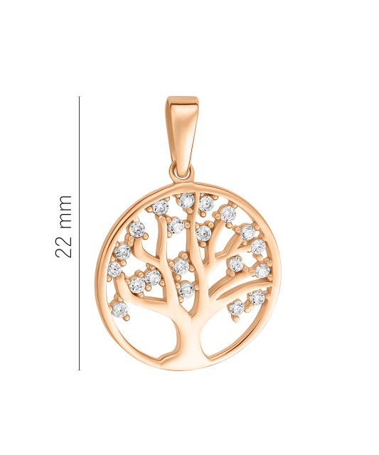 Gold pendant with zircons "Tree of life"