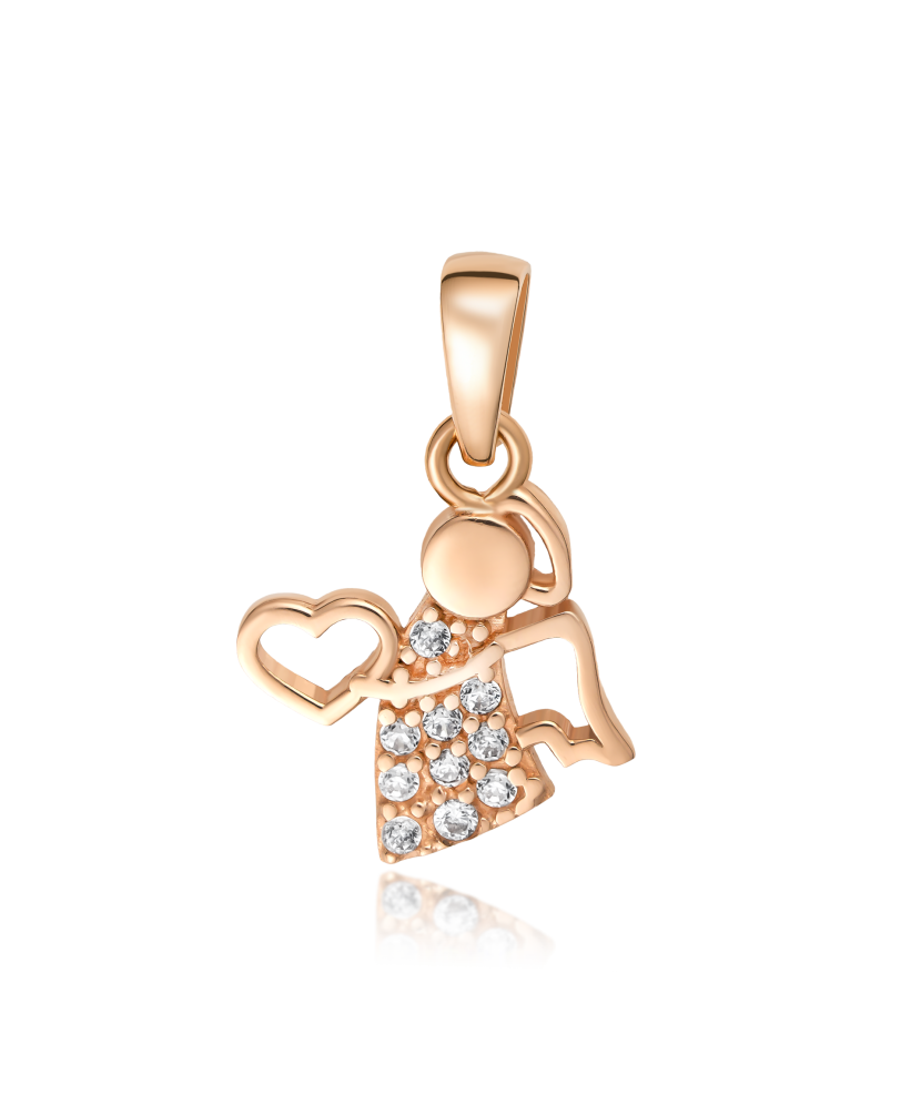 Gold pendant with zircons "angel"