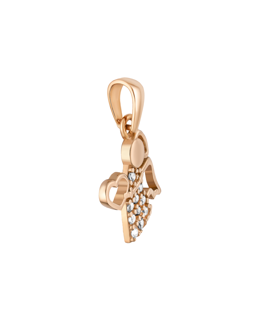 Gold pendant with zircons "angel"
