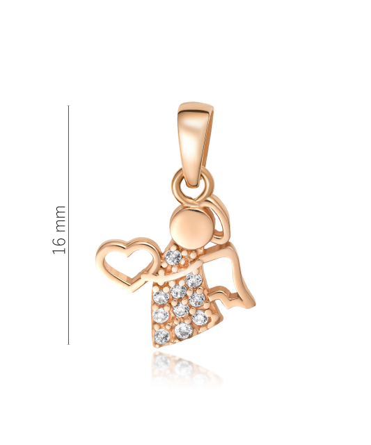 Gold pendant with zircons "angel"