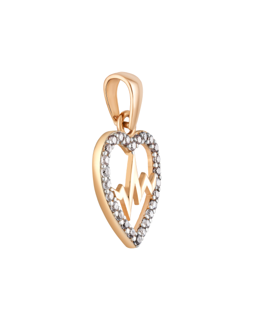 Gold pendant with zircons "heart"
