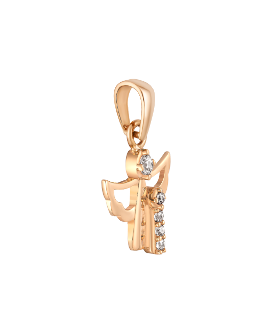 Gold pendant with zircons "cross"