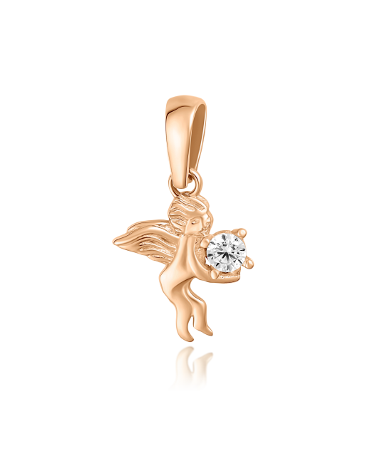 Gold pendant with zircons "angel"