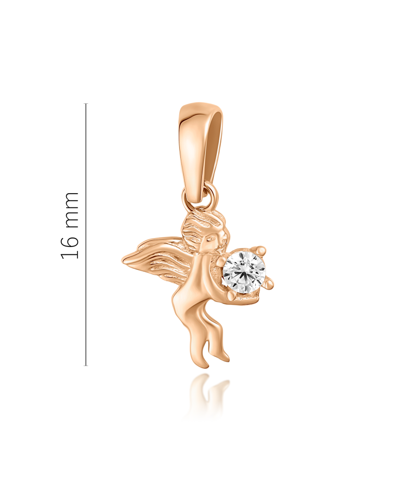 Gold pendant with zircons "angel"