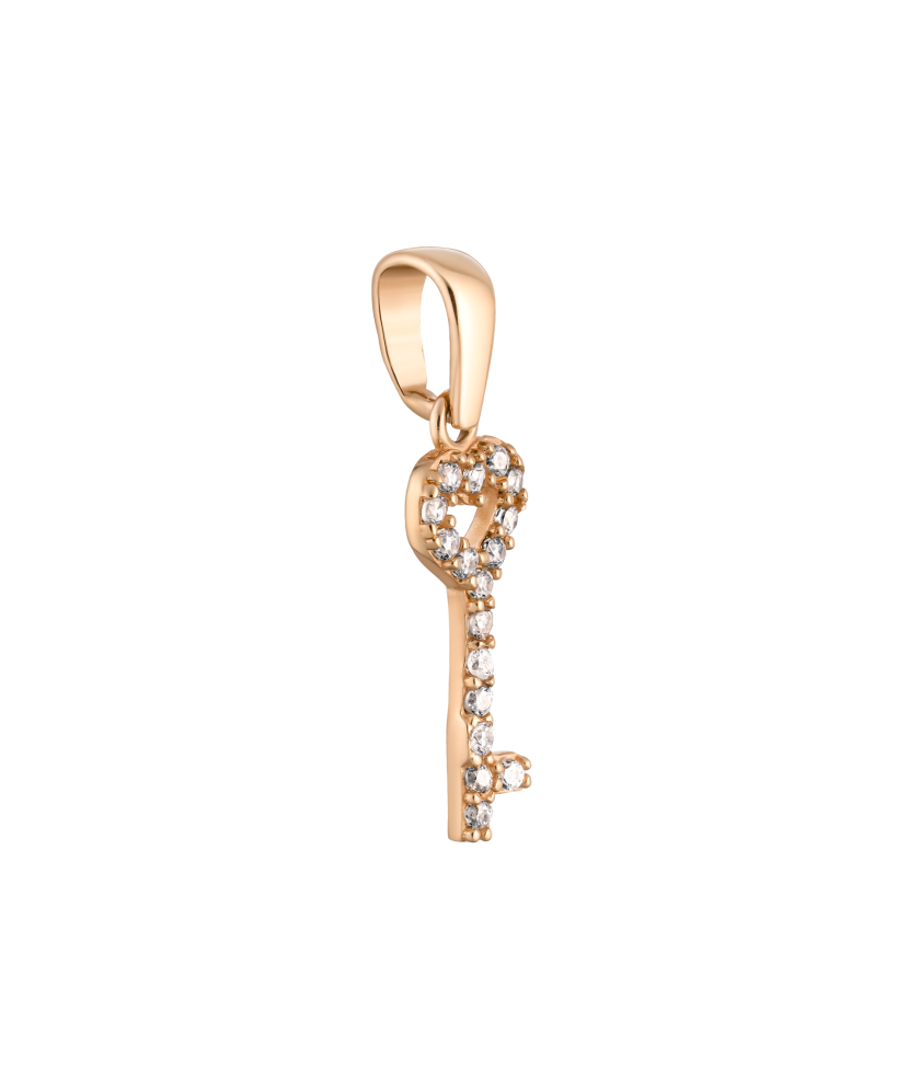 Gold pendant with zircons "Key"