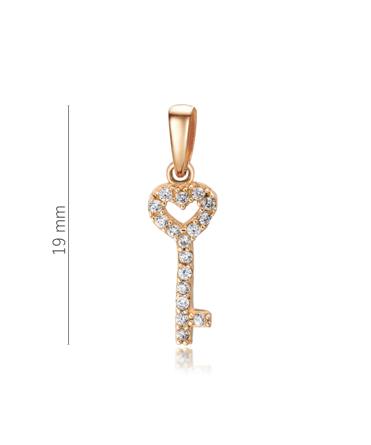 Gold pendant with zircons "Key"