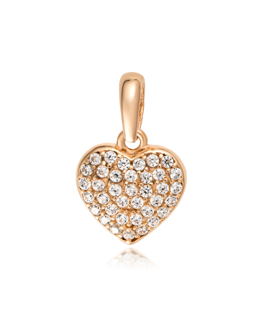 Gold pendant with zircons "heart"