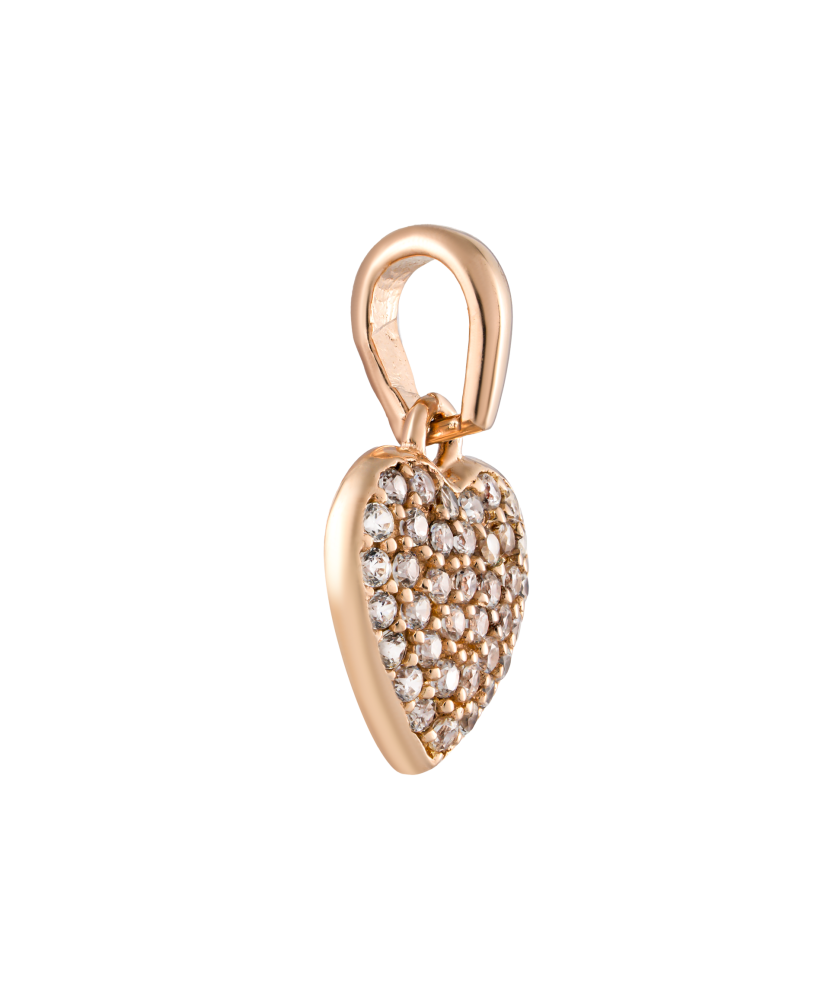Gold pendant with zircons "heart"