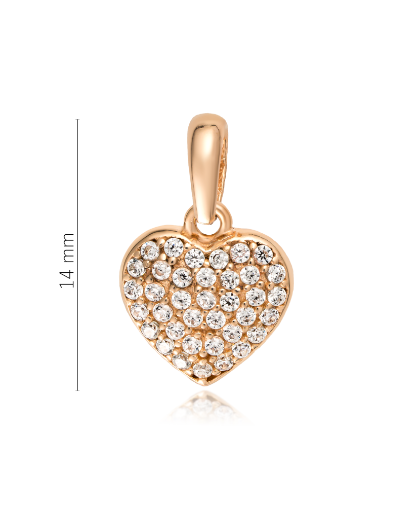 Gold pendant with zircons "heart"