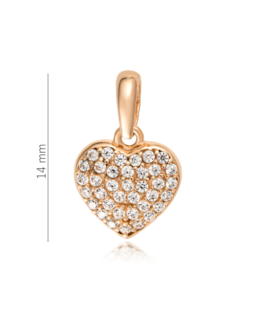 Gold pendant with zircons "heart"