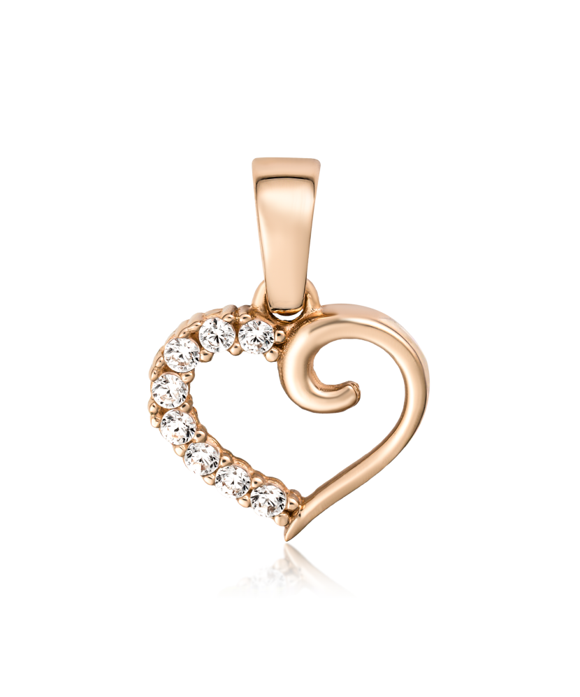 Gold pendant with zircons "heart"