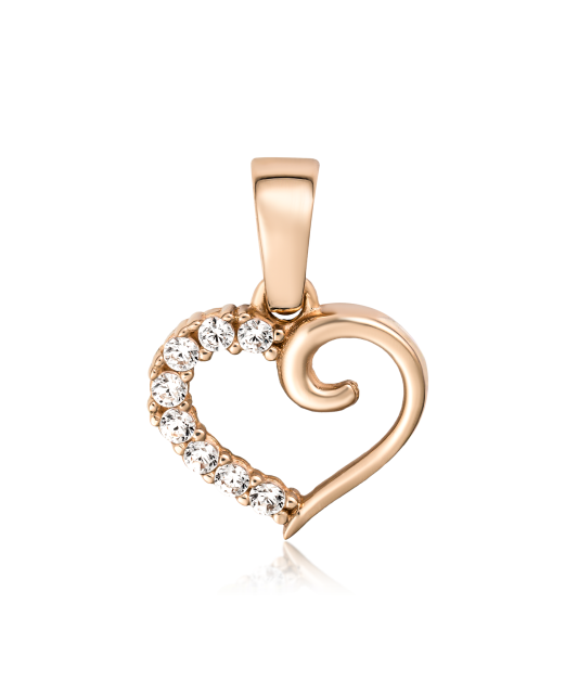 Gold pendant with zircons "heart"
