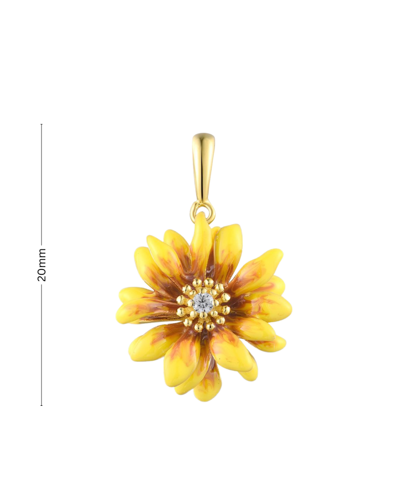 Gilded Sterling Silver pendant with zircons