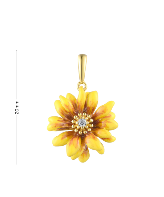 Gilded Sterling Silver pendant with zircons