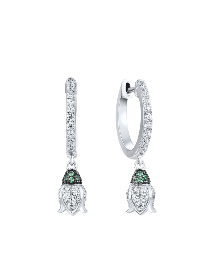 Sterling Silver earrings with zircons and spinels