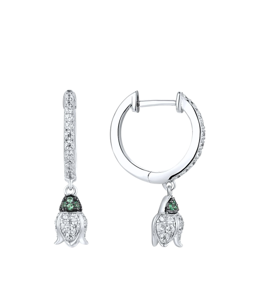 Sterling Silver earrings with zircons and spinels